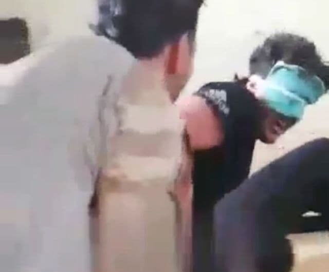 Disturbing moments of a young Kurdish man named Hussein being tortured psychologically by pro-Turkish militants in Afrin