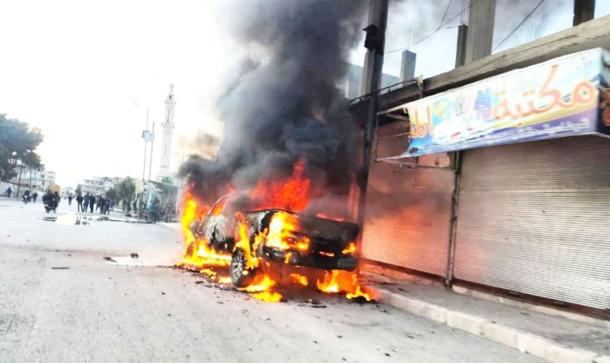 احتراق مواطن داخل سيارته الواقفة امام منزله في عفرين