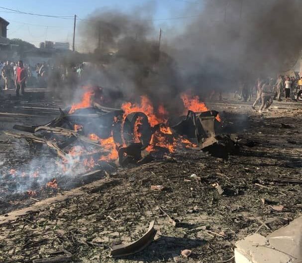 العشرات من القتلى والمصابين نتيجة انفجار سيارة مفخخة في قرية سجو بريف حلب