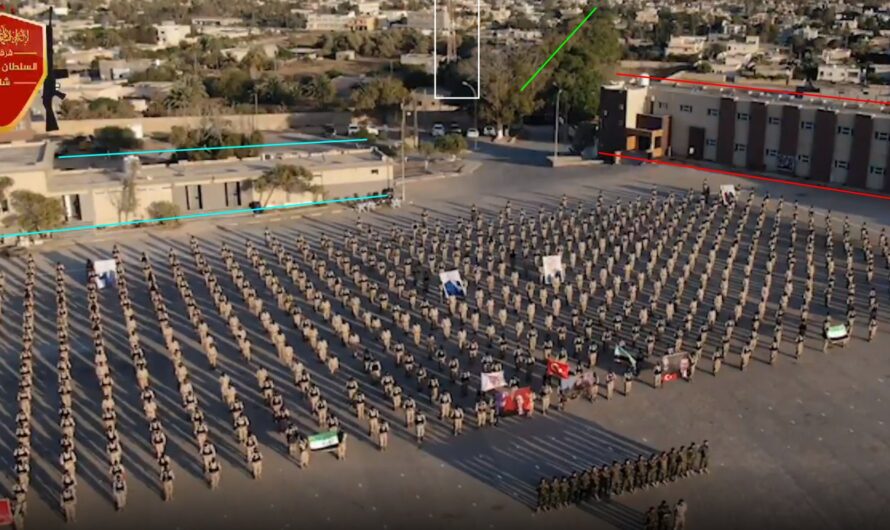 مسلحوا المعارضة السورية التابعين لتركيا ينظمون عرض عسكري في ليبيا لشكر أردوغان