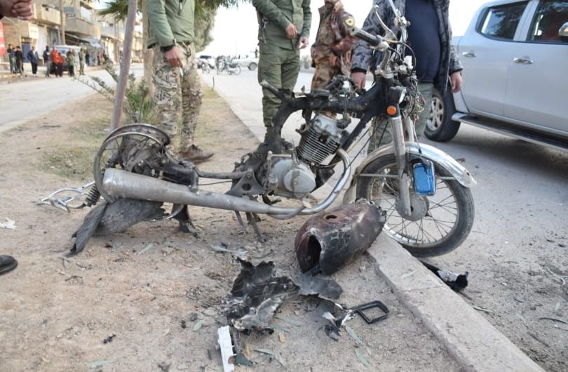 انفجار دراجة نارية ملغمة في مدينة الحسكة